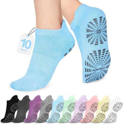 Women Non Slip Pilates Socks with Grips for Yoga Barre Barefoot