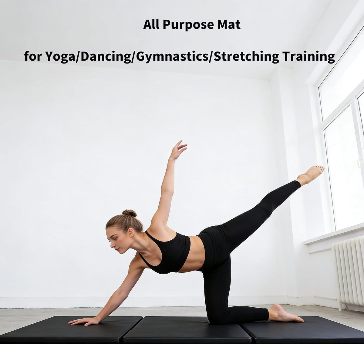 2’’ Thick Tri-fold Folding Gym Exercise Mat Extra Thick Gymnastics Mat Tumbling Mat with Carrying Handles for Home Workout, Core Workouts, Stretching, MMA, Yoga