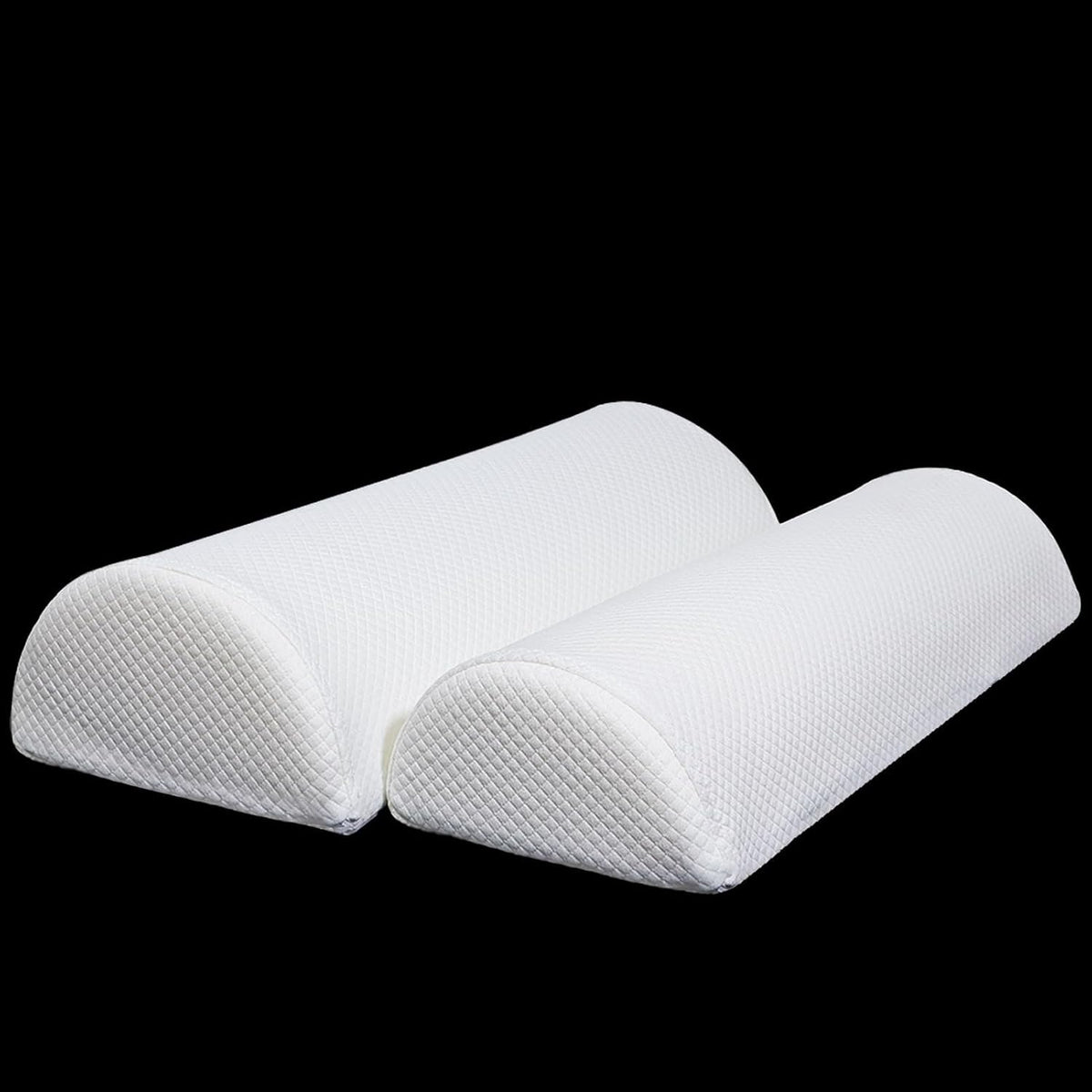 2PCS Knee Pillow for Sleeping, Half Moon Bolster Pillow for Neck, Legs, Ankle Foot & Knee Support, High Density Foam for Leg Elevation (19.6''x6.7''x3.5'', 19.6''x7.8''x4.3'')
