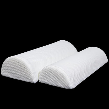 2PCS Knee Pillow for Sleeping, Half Moon Bolster Pillow for Neck, Legs, Ankle Foot & Knee Support, High Density Foam for Leg Elevation (19.6''x6.7''x3.5'', 19.6''x7.8''x4.3'')