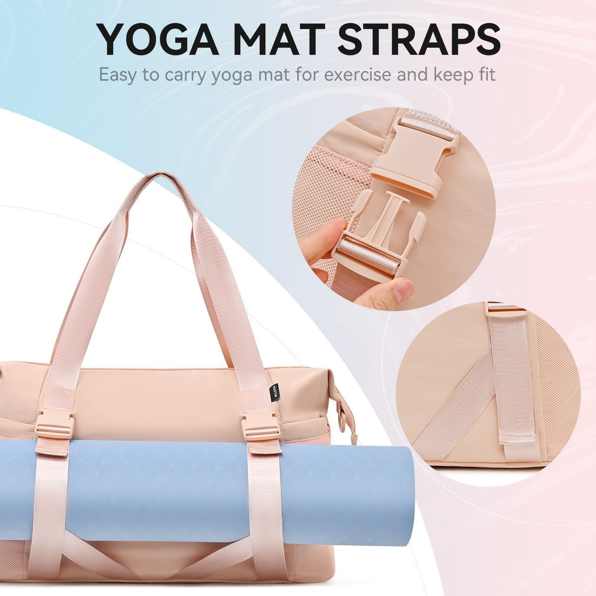 Women's Yoga Bag with Shoe Pouch,Travel Bag for Gym Workout Daily