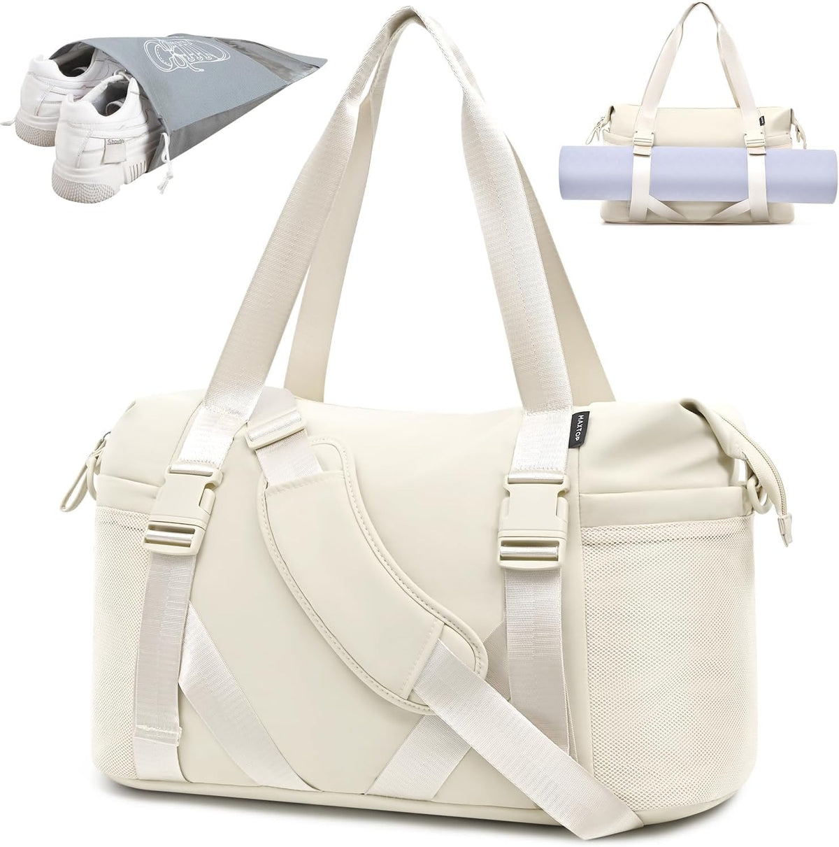 Women's Yoga Bag with Shoe Pouch,Travel Bag for Gym Workout Daily