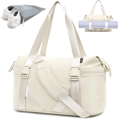 Women's Yoga Bag with Shoe Pouch,Travel Bag for Gym Workout Daily