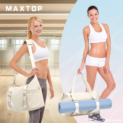 Women's Yoga Bag with Shoe Pouch,Travel Bag for Gym Workout Daily