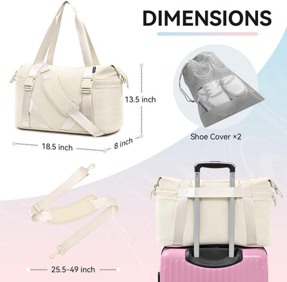 Women's Yoga Bag with Shoe Pouch,Travel Bag for Gym Workout Daily