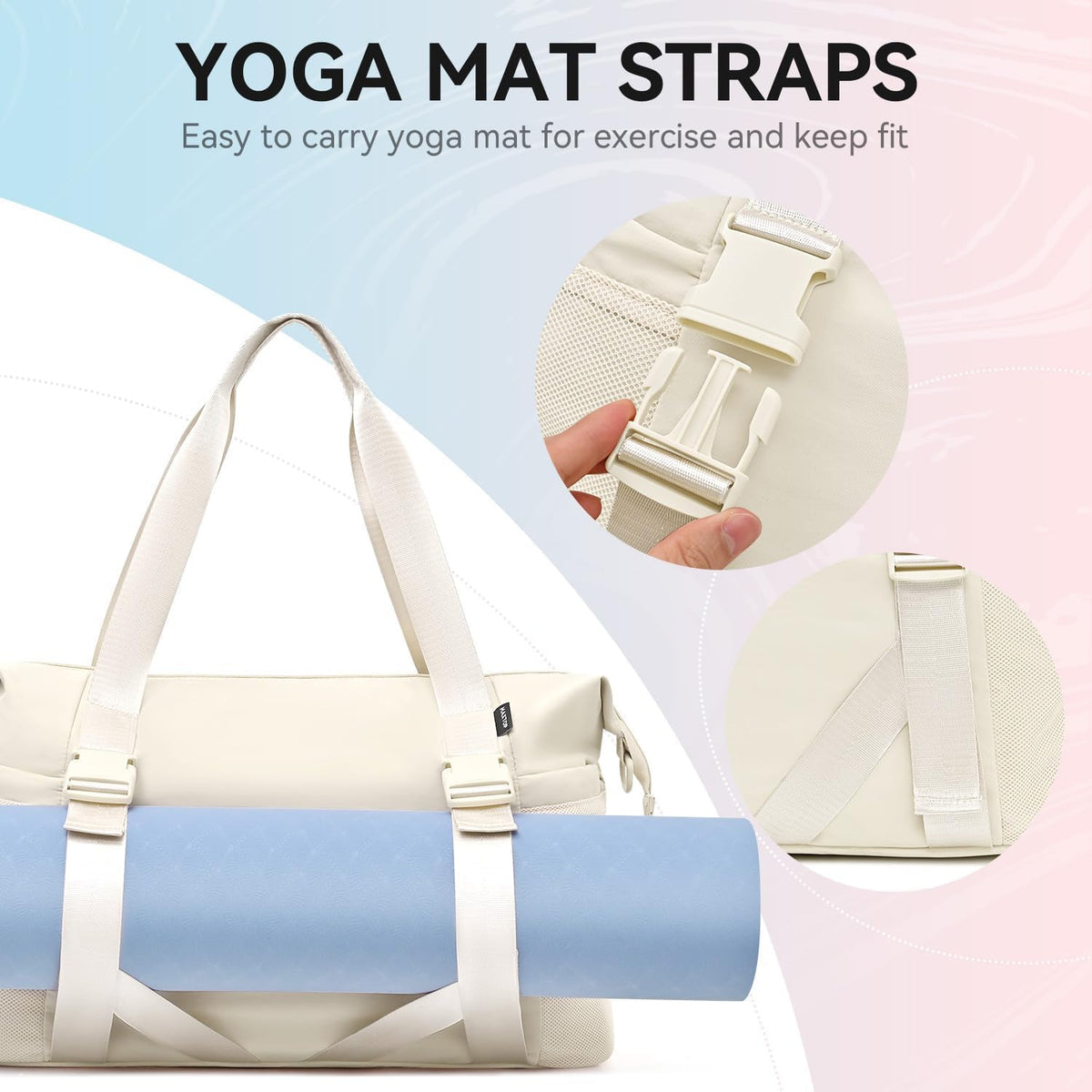 Women's Yoga Bag with Shoe Pouch,Travel Bag for Gym Workout Daily