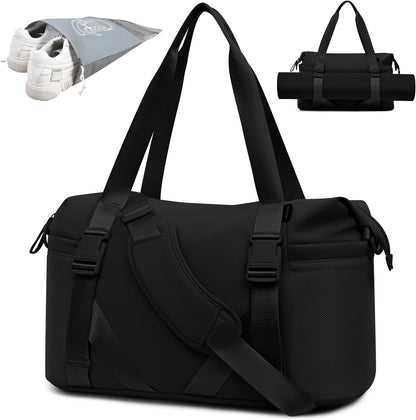 Women's Yoga Bag with Shoe Pouch,Travel Bag for Gym Workout Daily