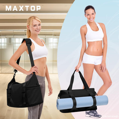 Women's Yoga Bag with Shoe Pouch,Travel Bag for Gym Workout Daily