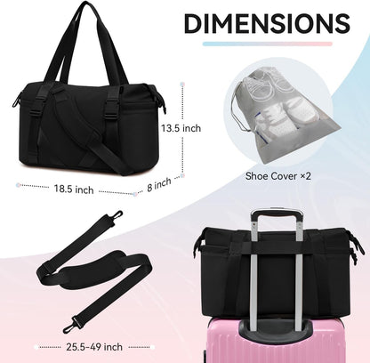 Women's Yoga Bag with Shoe Pouch,Travel Bag for Gym Workout Daily