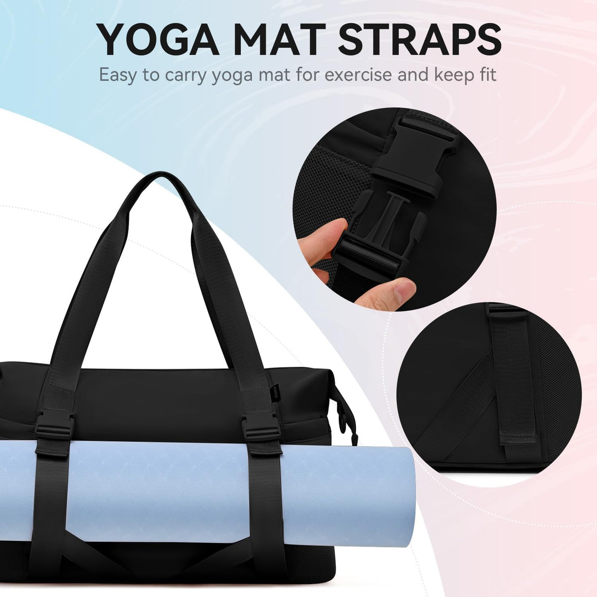 Women's Yoga Bag with Shoe Pouch,Travel Bag for Gym Workout Daily