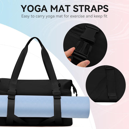 Women's Yoga Bag with Shoe Pouch,Travel Bag for Gym Workout Daily