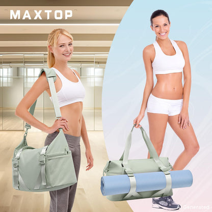 Women's Yoga Bag with Shoe Pouch,Travel Bag for Gym Workout Daily