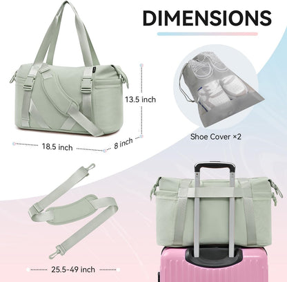 Women's Yoga Bag with Shoe Pouch,Travel Bag for Gym Workout Daily