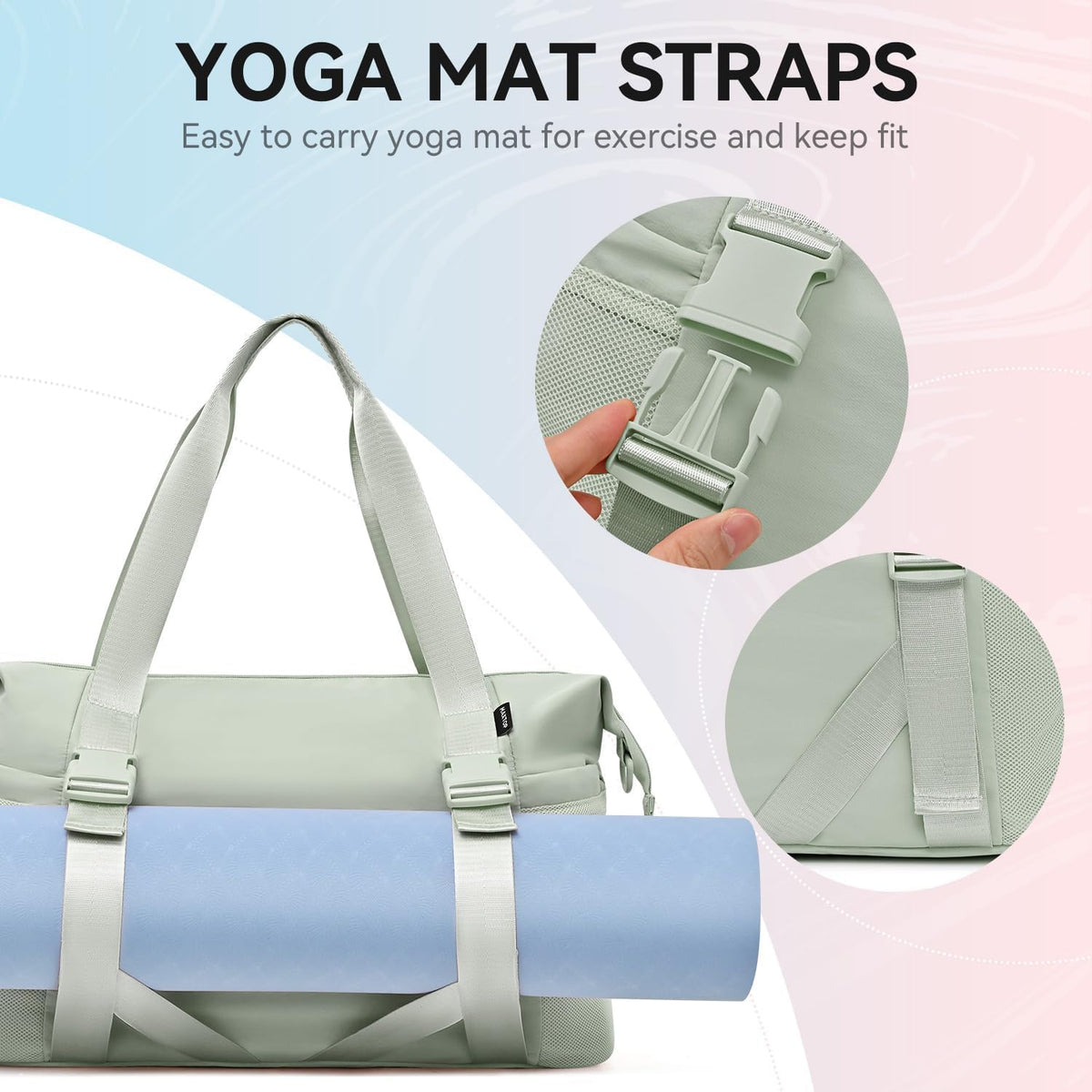 Women's Yoga Bag with Shoe Pouch,Travel Bag for Gym Workout Daily