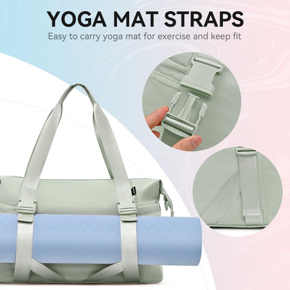 Women's Yoga Bag with Shoe Pouch,Travel Bag for Gym Workout Daily