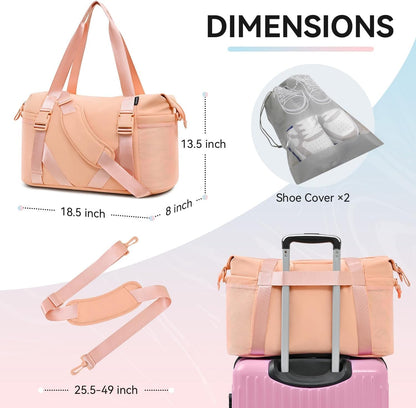 Women's Yoga Bag with Shoe Pouch,Travel Bag for Gym Workout Daily