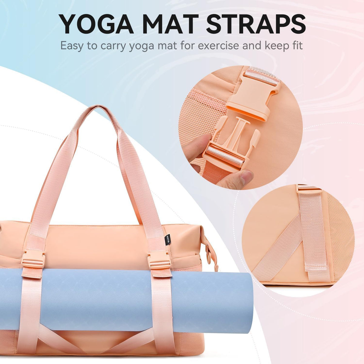 Women's Yoga Bag with Shoe Pouch,Travel Bag for Gym Workout Daily
