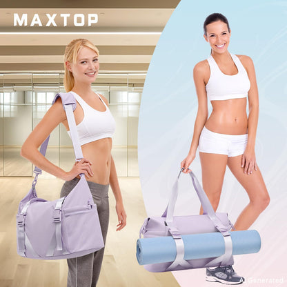 Women's Yoga Bag with Shoe Pouch,Travel Bag for Gym Workout Daily