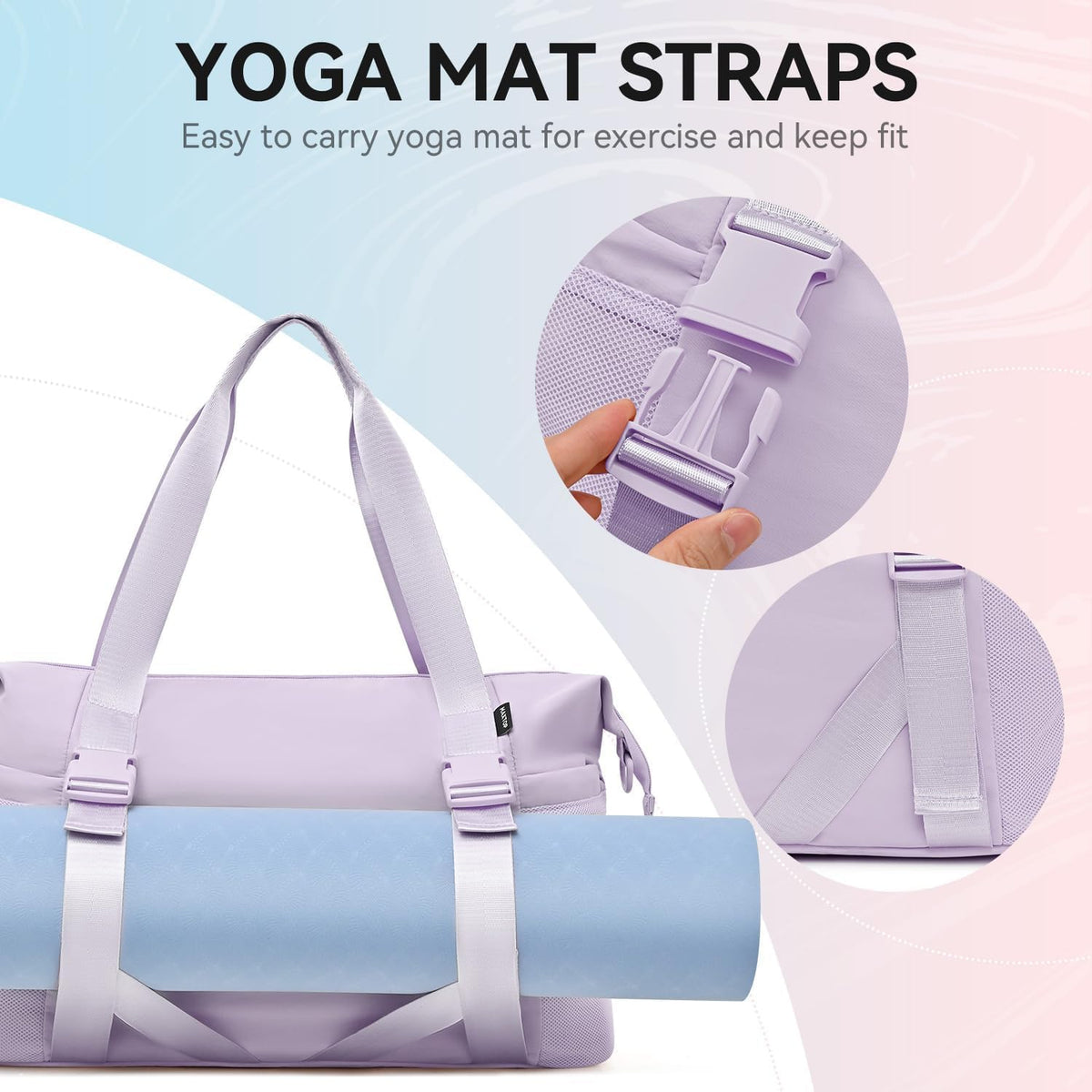 Women's Yoga Bag with Shoe Pouch,Travel Bag for Gym Workout Daily