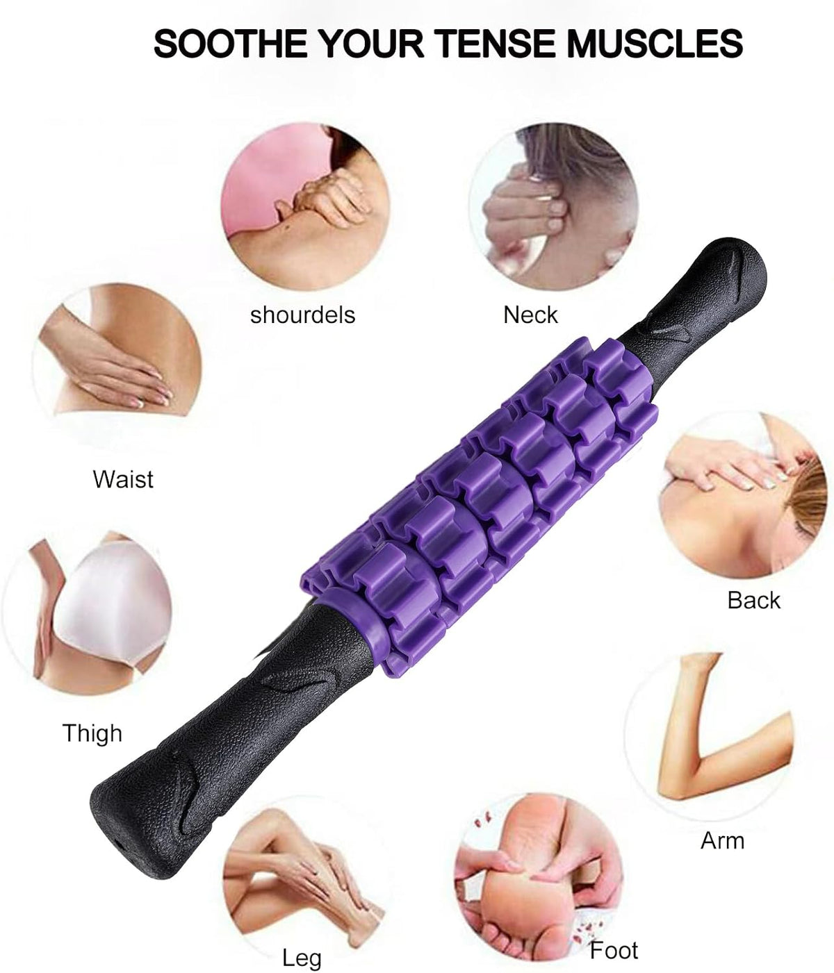 Muscle Roller Stick Massager for Leg & Body, Lymphatic Body Roller Liposuction Massager Stick Relief Sore Muscle Tightness for Athletes, Yoga, Physical Therapy Liposuction