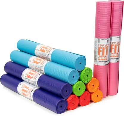 Value 3mm Bulk Yoga Mats, 12 or 16 Pack, 68x24in