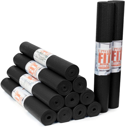 Value 3mm Bulk Yoga Mats, 12 or 16 Pack, 68x24in