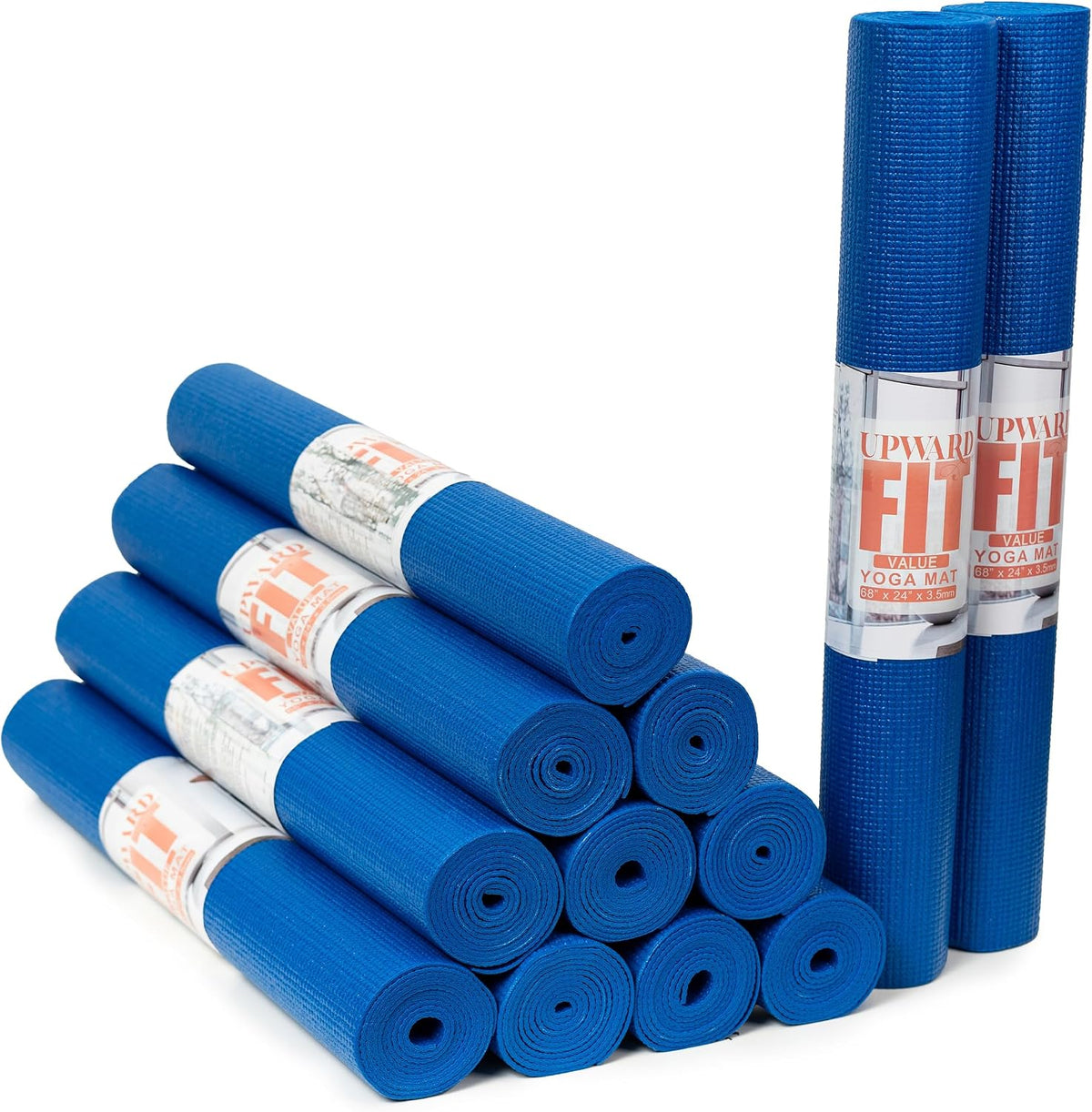 Value 3mm Bulk Yoga Mats, 12 or 16 Pack, 68x24in