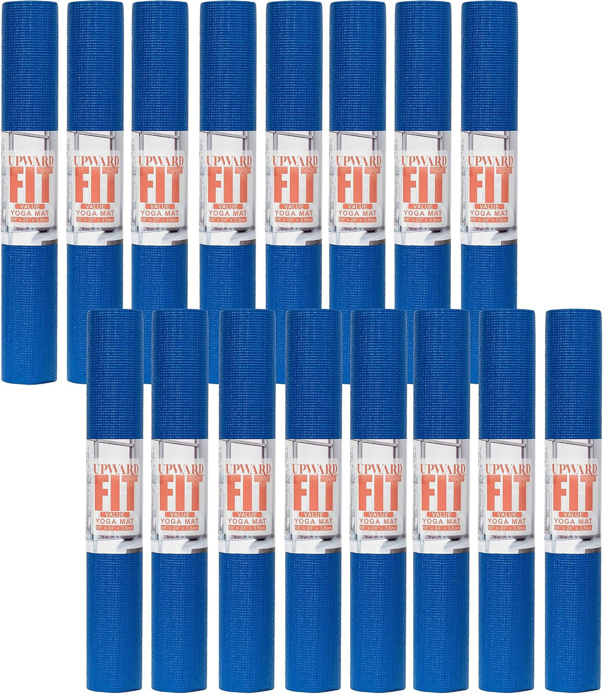 Value 3mm Bulk Yoga Mats, 12 or 16 Pack, 68x24in