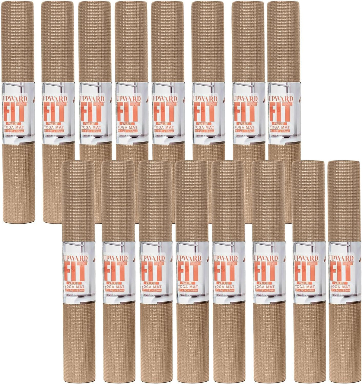 Value 3mm Bulk Yoga Mats, 12 or 16 Pack, 68x24in