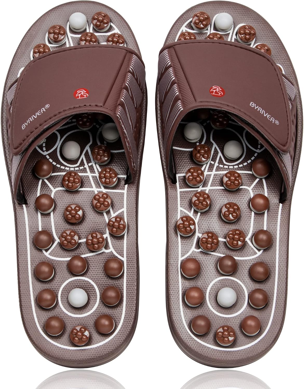Acupressure Foot Massage Mat, Reflexology Tools, Spiky Ball Roller Therapy Sandals Shoes Slippers, Relief Muscle Fatigue, Sciatica, Heel, Lower Back Pain (03L)