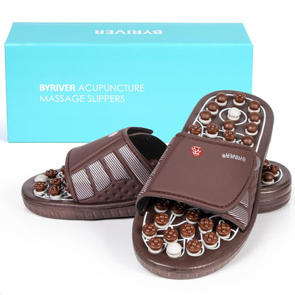 Acupressure Foot Massage Mat, Reflexology Tools, Spiky Ball Roller Therapy Sandals Shoes Slippers, Relief Muscle Fatigue, Sciatica, Heel, Lower Back Pain (03L)