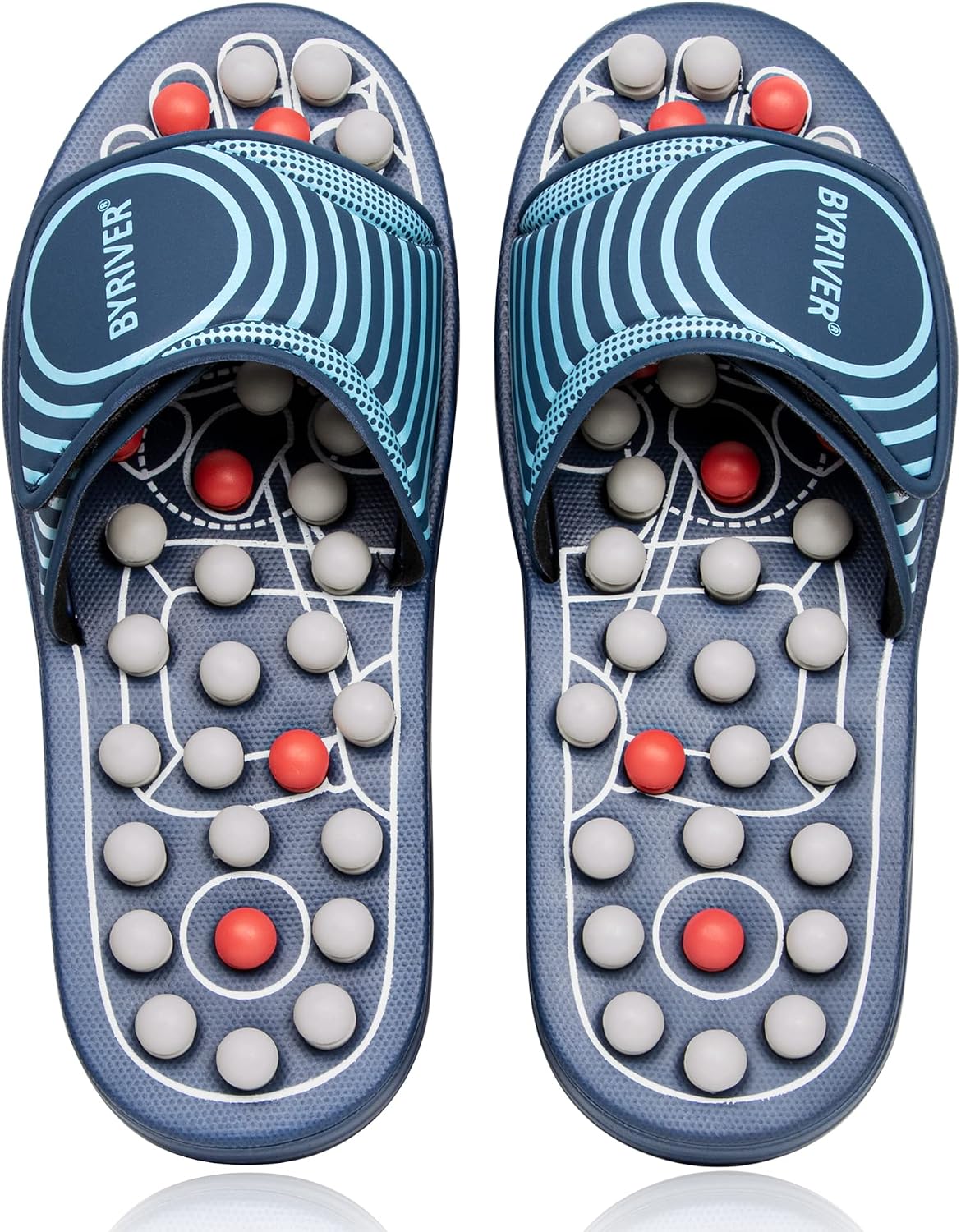 Acupressure Foot Massage Mat, Reflexology Tools, Spiky Ball Roller Therapy Sandals Shoes Slippers, Relief Muscle Fatigue, Sciatica, Heel, Lower Back Pain (03L)