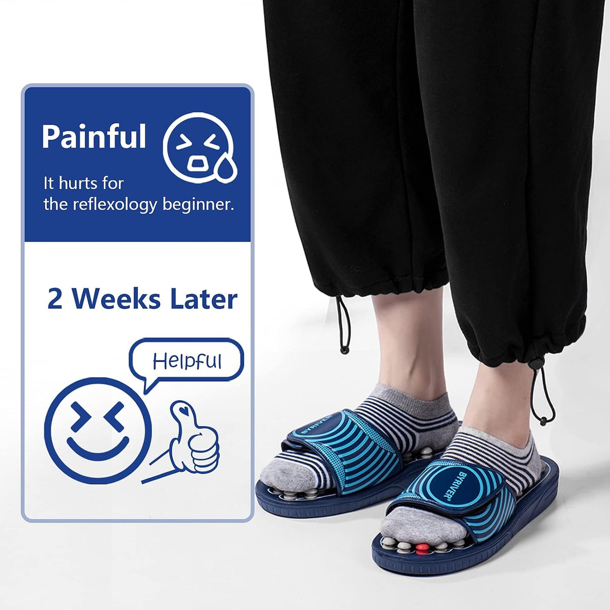 Acupressure Foot Massage Mat, Reflexology Tools, Spiky Ball Roller Therapy Sandals Shoes Slippers, Relief Muscle Fatigue, Sciatica, Heel, Lower Back Pain (03L)