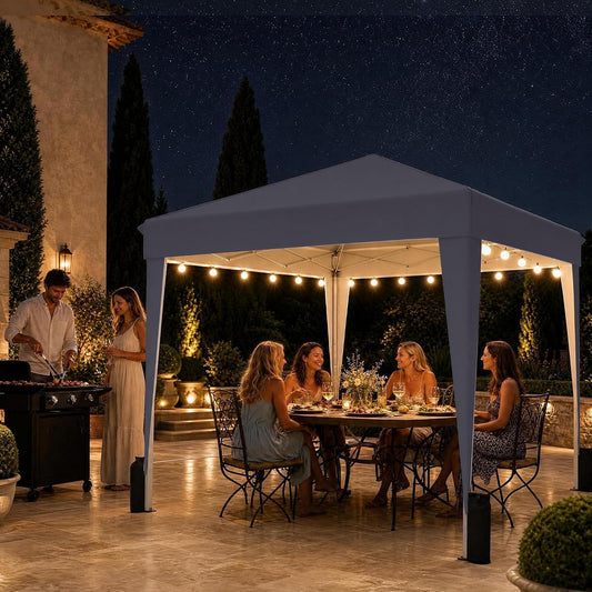 10x10 Pop Up Canopy Tent with Sidewall, Commercial, Grey
