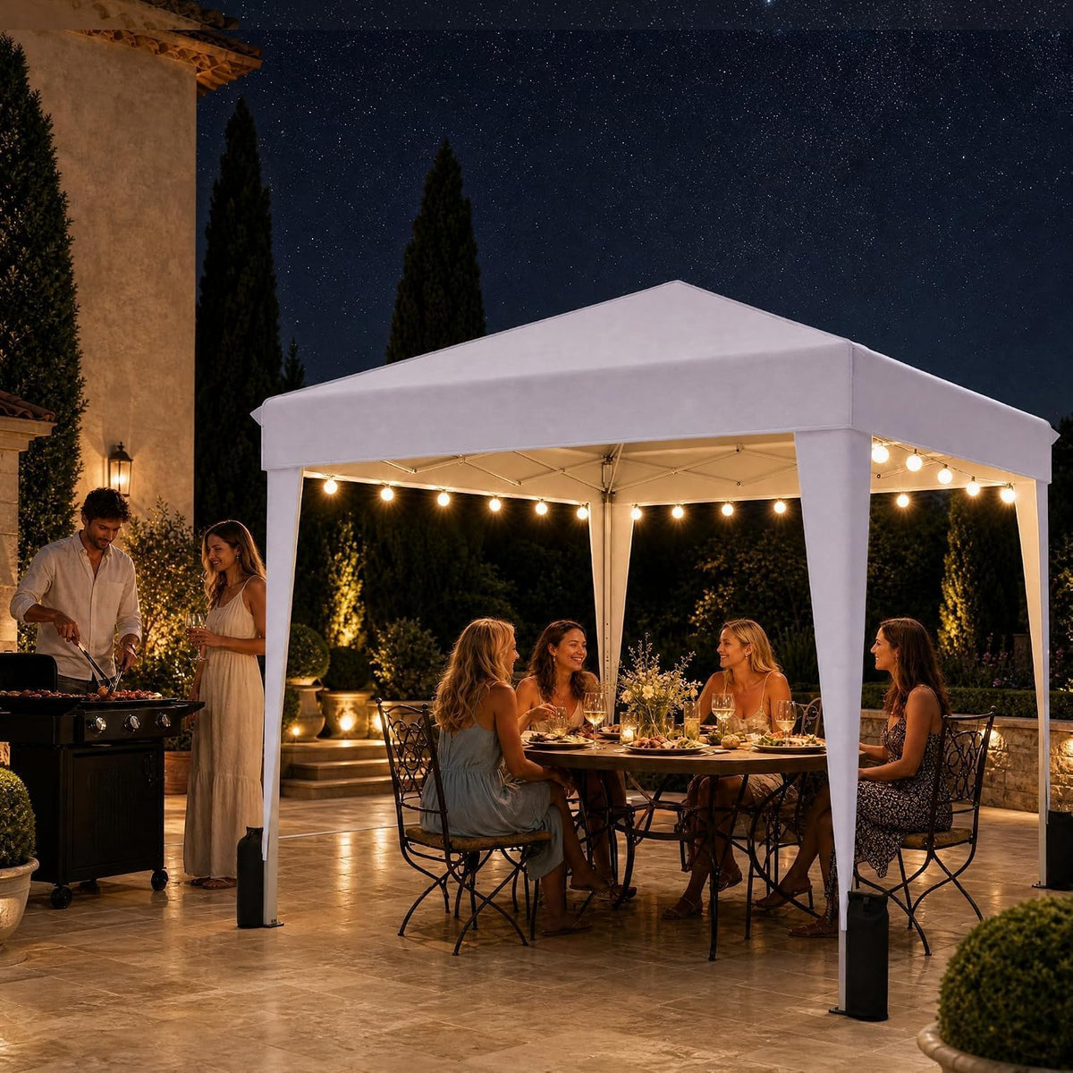 10x10 Pop Up Canopy Tent with Sidewall, Commercial, Grey