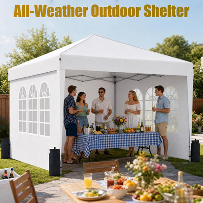 10x10 Pop Up Canopy Tent with Sidewall, Commercial, Grey