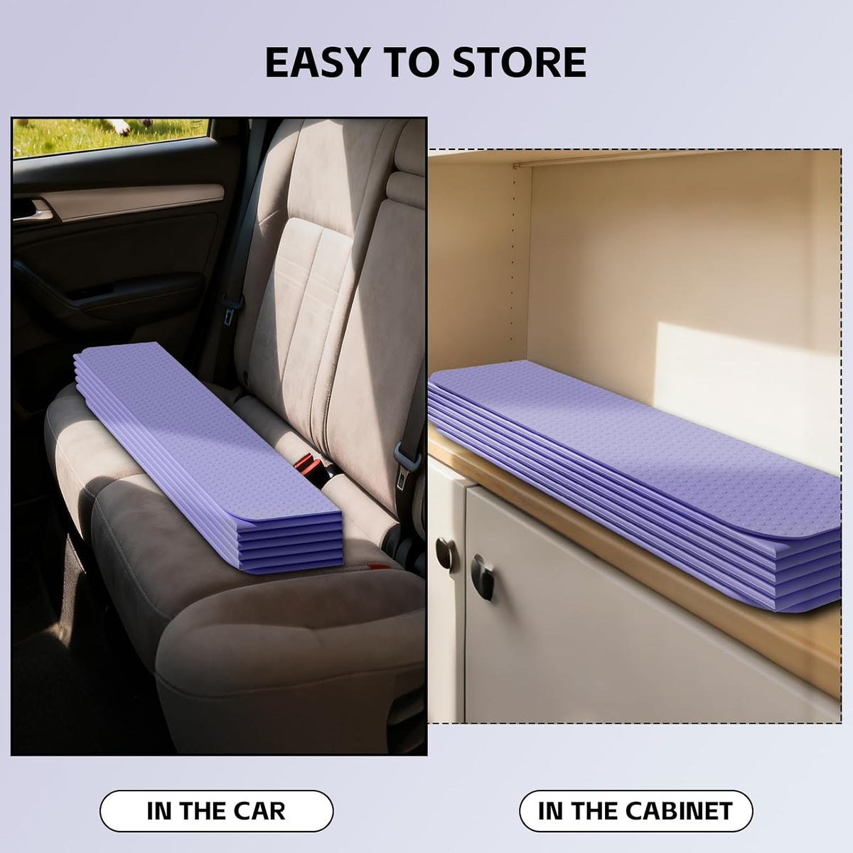 Foldable Yoga Mat Thick, 76"x26"x0.4" Extra Long, 10mm Exercise Mat