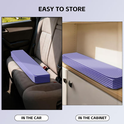 Foldable Yoga Mat Thick, 76"x26"x0.4" Extra Long, 10mm Exercise Mat