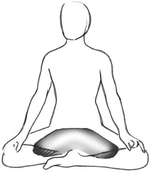 Crescent Heart Meditation Cushion - Buckwheat Solid Cover