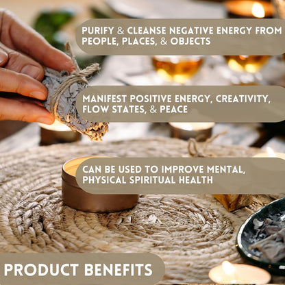 Organic Smudge Kit – Yerba Santa, Palo Santo, Sweetgrass Braid, Feather & Smudge Guide | Home Cleansing Kit for Meditation, Yoga, Energy Healing & Gift (Starter Kit, Yerba Santa Sage)