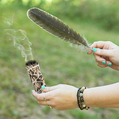 Organic Smudge Kit – Yerba Santa, Palo Santo, Sweetgrass Braid, Feather & Smudge Guide | Home Cleansing Kit for Meditation, Yoga, Energy Healing & Gift (Starter Kit, Yerba Santa Sage)