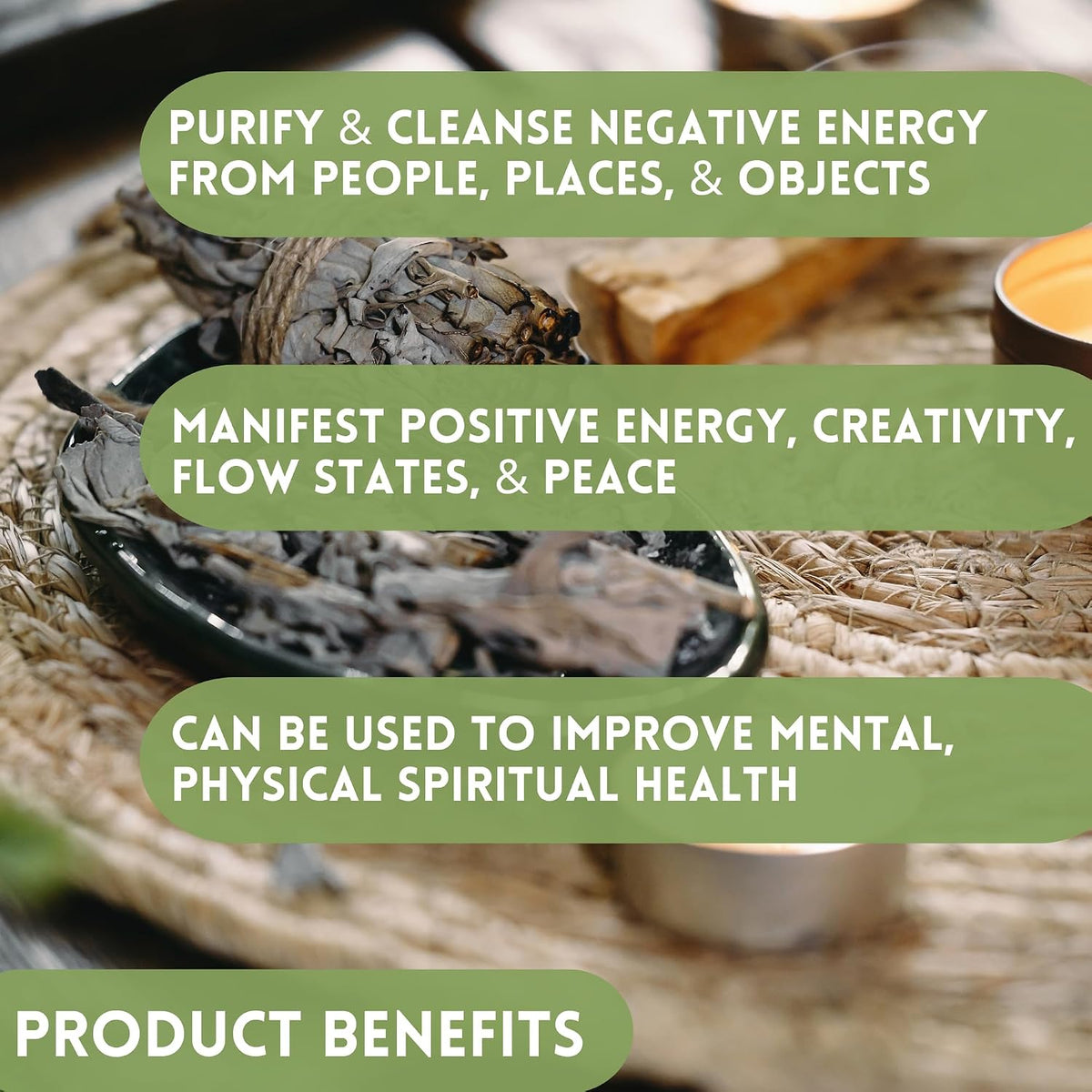 Organic Smudge Kit – Yerba Santa, Palo Santo, Sweetgrass Braid, Feather & Smudge Guide | Home Cleansing Kit for Meditation, Yoga, Energy Healing & Gift (Starter Kit, Yerba Santa Sage)