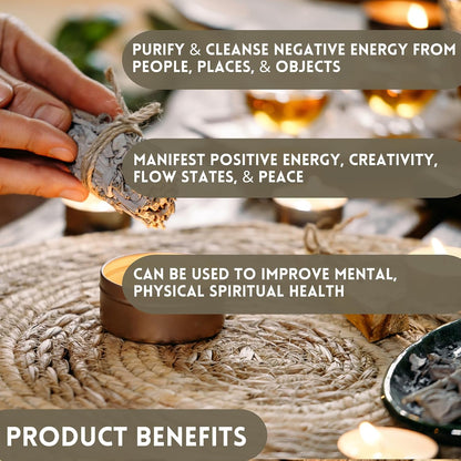 Organic Smudge Kit – Yerba Santa, Palo Santo, Sweetgrass Braid, Feather & Smudge Guide | Home Cleansing Kit for Meditation, Yoga, Energy Healing & Gift (Starter Kit, Yerba Santa Sage)
