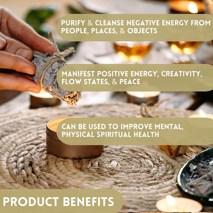Organic Smudge Kit – Yerba Santa, Palo Santo, Sweetgrass Braid, Feather & Smudge Guide | Home Cleansing Kit for Meditation, Yoga, Energy Healing & Gift (Starter Kit, Yerba Santa Sage)