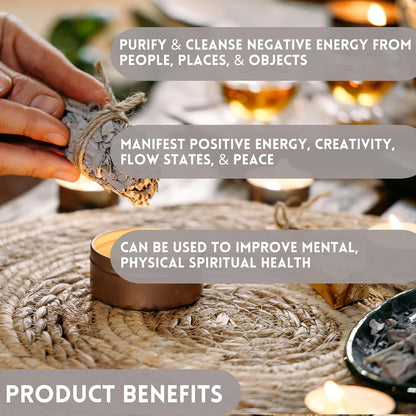 Organic Smudge Kit – Yerba Santa, Palo Santo, Sweetgrass Braid, Feather & Smudge Guide | Home Cleansing Kit for Meditation, Yoga, Energy Healing & Gift (Starter Kit, Yerba Santa Sage)