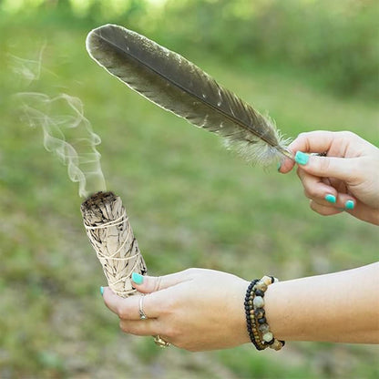 Organic Smudge Kit – Yerba Santa, Palo Santo, Sweetgrass Braid, Feather & Smudge Guide | Home Cleansing Kit for Meditation, Yoga, Energy Healing & Gift (Starter Kit, Yerba Santa Sage)