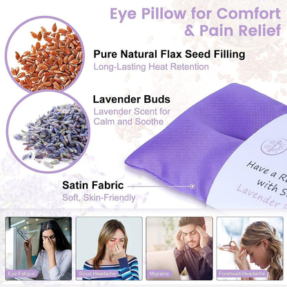 Hot & Cold Lavender Eye Pillows for Relaxing, Purple, 6 Packs