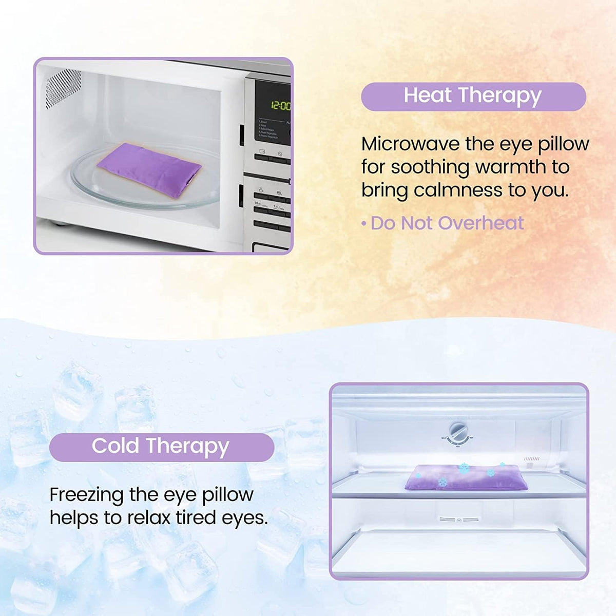 Hot & Cold Lavender Eye Pillows for Relaxing, Purple, 6 Packs