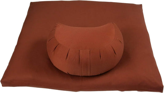 Buckwheat Crescent Zafu and Zabuton Meditation Cushion Set (2pc)