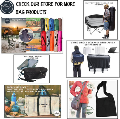 BLACK (Large 36"x24"x6") Beach Chair Bag. For Tent, Camping Mattress, Recliner, Dog Bed, Director & Lounge Chair, Booster Seat, Laundry. Light Duty 420D Polyester w/Adjustable Straps.